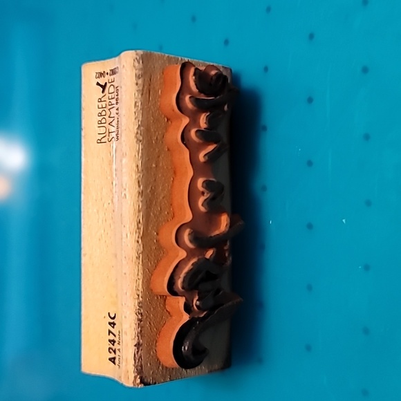 Just A Note Phrase Wooden Rubber Stamp - Picture 2 of 3